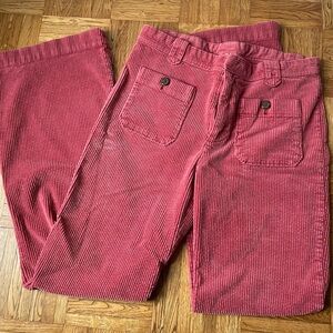 Free People Pink Corduroy Flare Pants